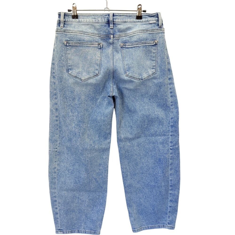 Risen Jeans Barrel Leg Women 9 29 (31 taped) Light Wash Seam Detail RDP5933 - Picture 4 of 13